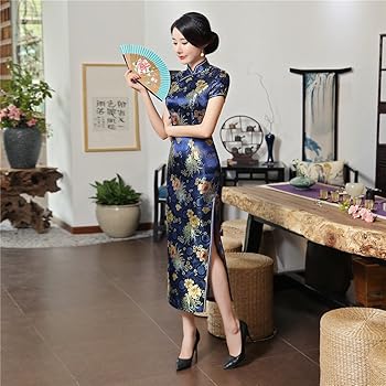 新品☆タグ付き 本場 上海 中国 高級 チャイナドレス 薔薇刺繍 シルク Amazon.co.jp: 拼衣坊 シルク 刺繍 ロング チャイナドレス